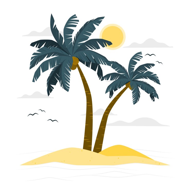 Vector gratuito ilustración del concepto de isla de palmeras