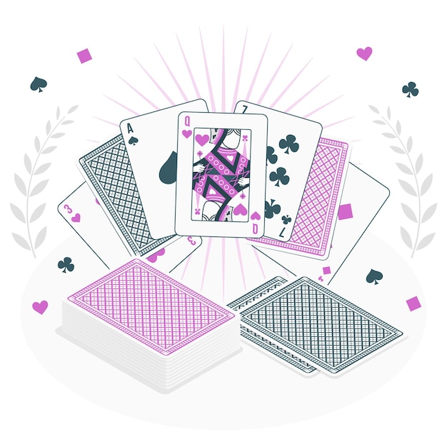 Vector gratuito ilustración del concepto de juego de cartas