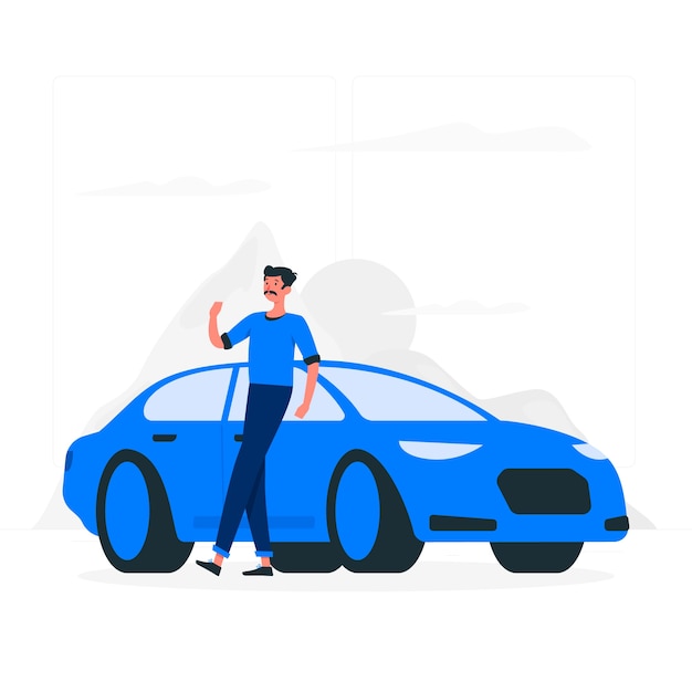 Vector gratuito ilustración de concepto junto a mi coche