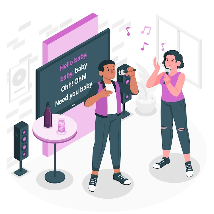 Vector gratuito ilustración del concepto de karaoke