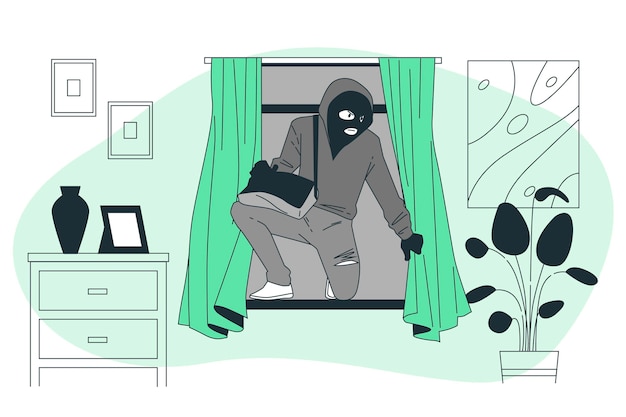 Ilustración del concepto de ladrón