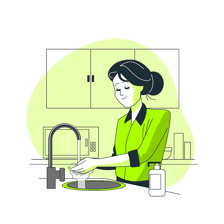 Vector gratuito ilustración del concepto de lavado de manos