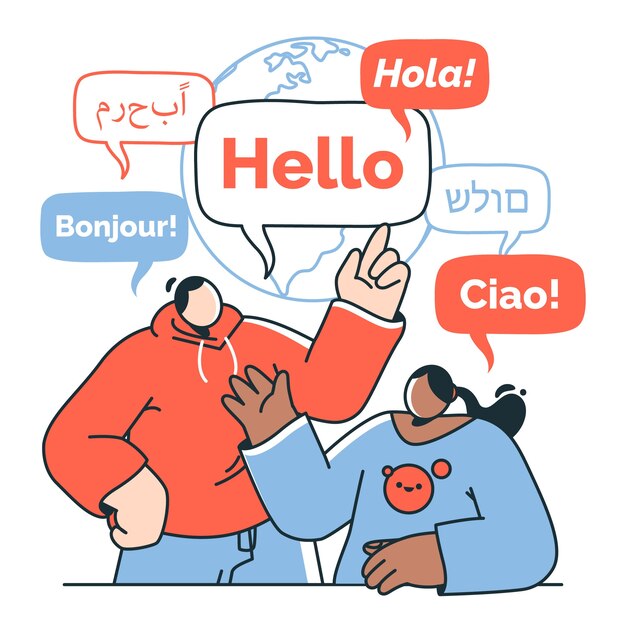Ilustración del concepto de lengua