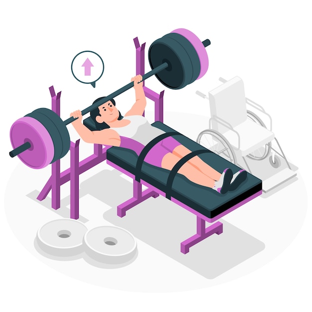 Vector gratuito ilustración del concepto de levantamiento de pesas paralímpico