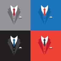 Vector gratuito ilustración de concepto de líder de éxito, traje de hombre de negocios en diseño plano