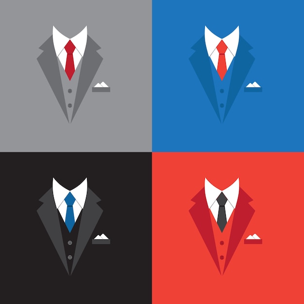 Ilustración de concepto de líder de éxito, traje de hombre de negocios en diseño plano