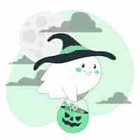 Vector gratuito ilustración de concepto lindo fantasma