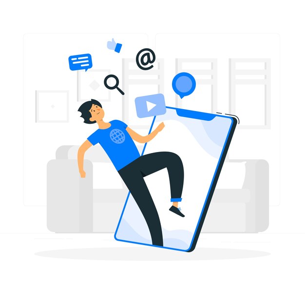 Ilustración del concepto de en linea
