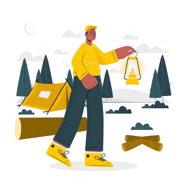 Vector gratuito ilustración del concepto de linterna