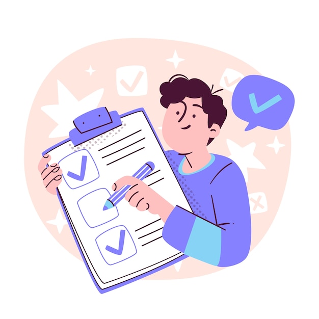 Ilustración del concepto de la lista de comprobación