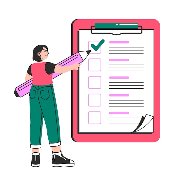 Ilustración del concepto de la lista de comprobación