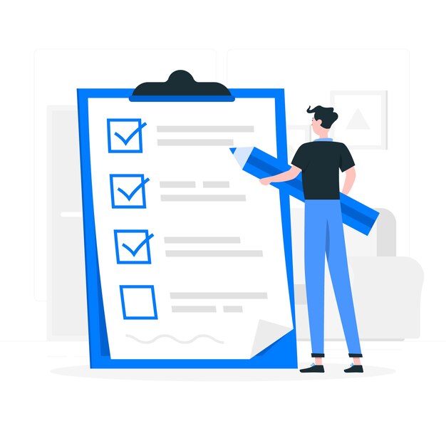 Ilustración del concepto de la lista de comprobación