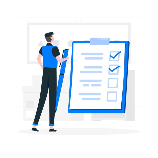 Ilustración del concepto de lista de cosas por hacer