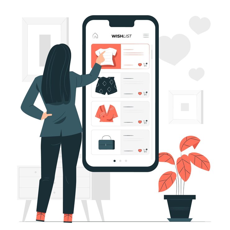 Vector gratuito ilustración del concepto de la lista de deseos en línea