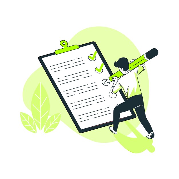 Ilustración del concepto de lista de verificación
