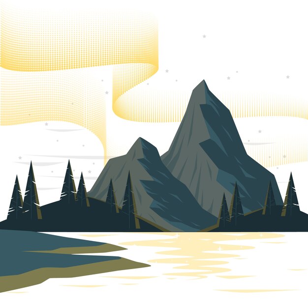 Ilustración del concepto de luces del norte