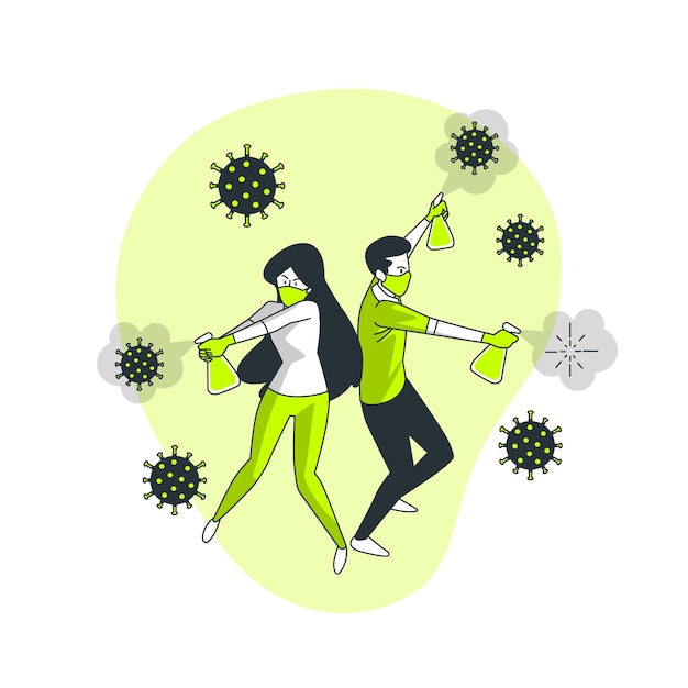 Ilustración del concepto de lucha contra el coronavirus