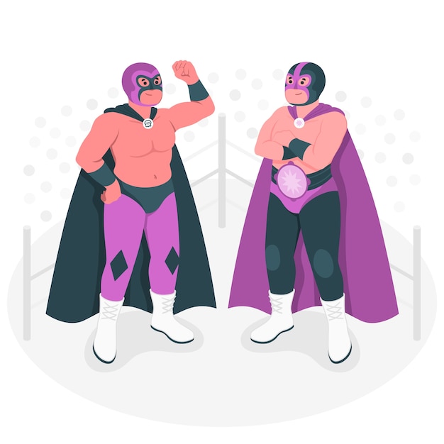 Vector gratuito ilustración del concepto de luchador mexicano