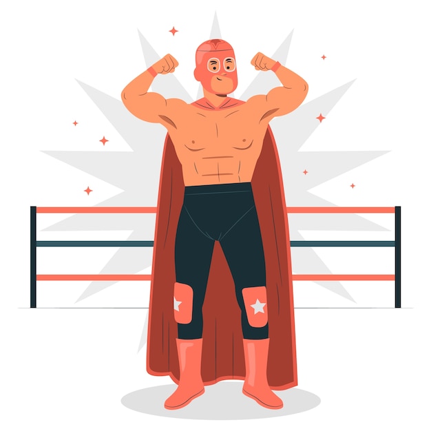 Vector gratuito ilustración del concepto de luchador mexicano