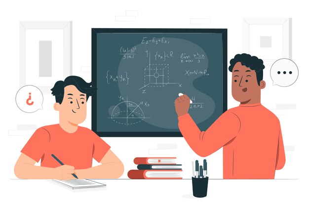 Ilustración de concepto de maestro estudiante