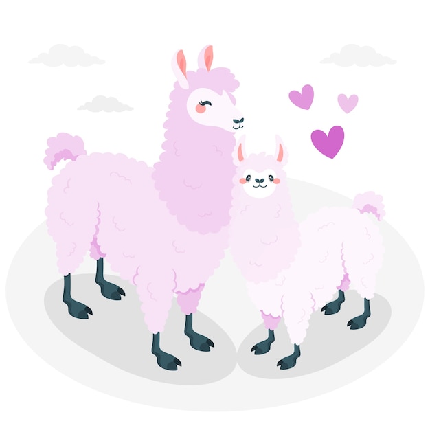 Vector gratuito ilustración de concepto de mamá llama