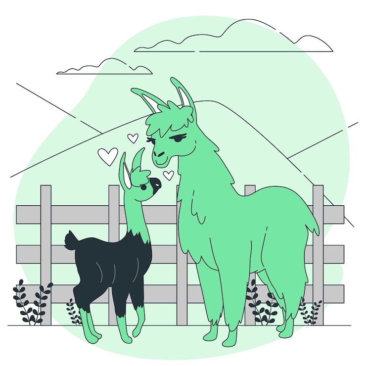 Vector gratuito ilustración de concepto de mamá llama