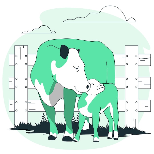 Vector gratuito ilustración del concepto de mamá vaca