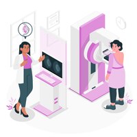 Vector gratis ilustración del concepto de mamografía