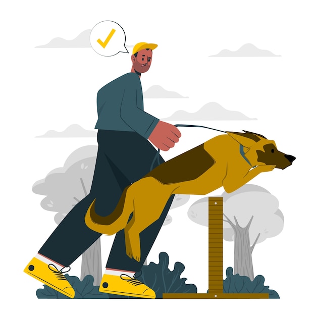 Ilustración del concepto de manejador de perros