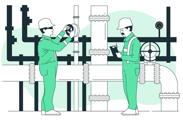Ilustración del concepto de mantenimiento de tuberías