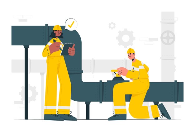 Ilustración del concepto de mantenimiento de tuberías