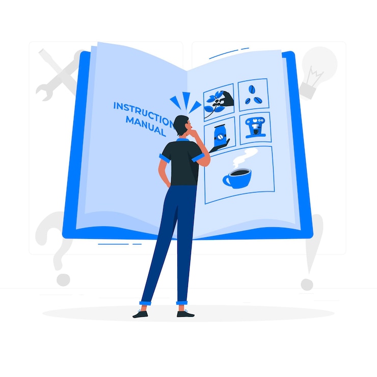 Vector gratuito ilustración del concepto de manual de instrucciones