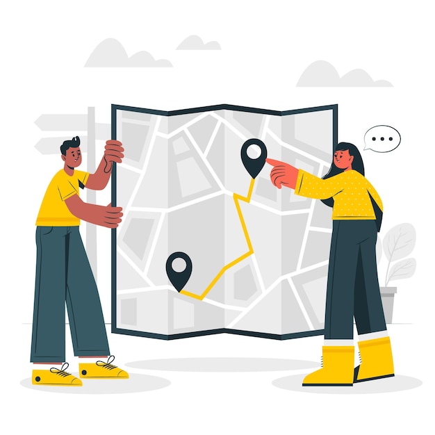 Vector gratuito ilustración del concepto de mapa de papel