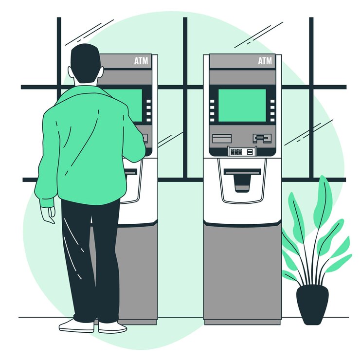 Vector gratuito ilustración del concepto de la máquina atm
