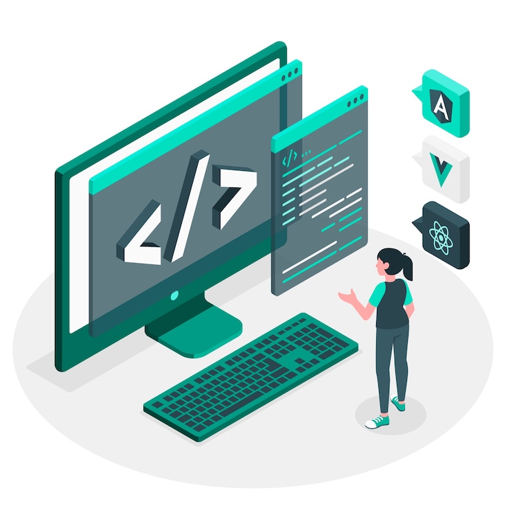 Vector gratuito ilustración del concepto de marcos de javascript