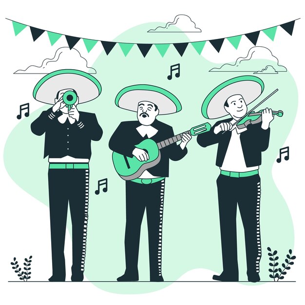 Ilustración del concepto de mariachis
