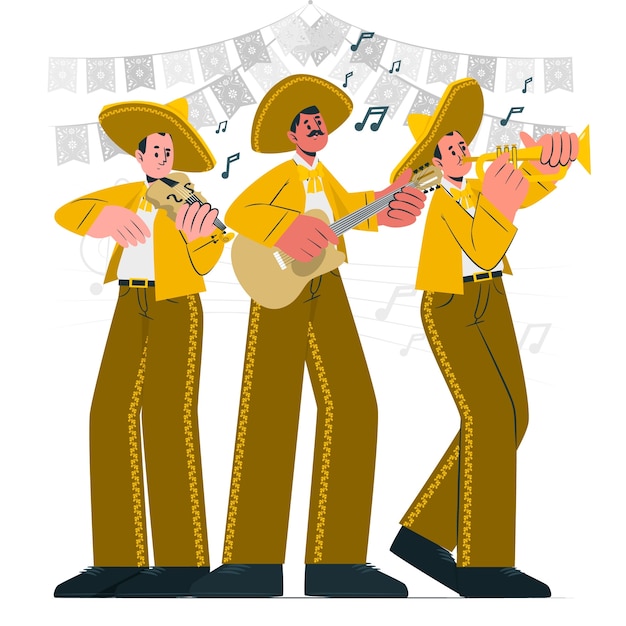 Ilustración del concepto de mariachis