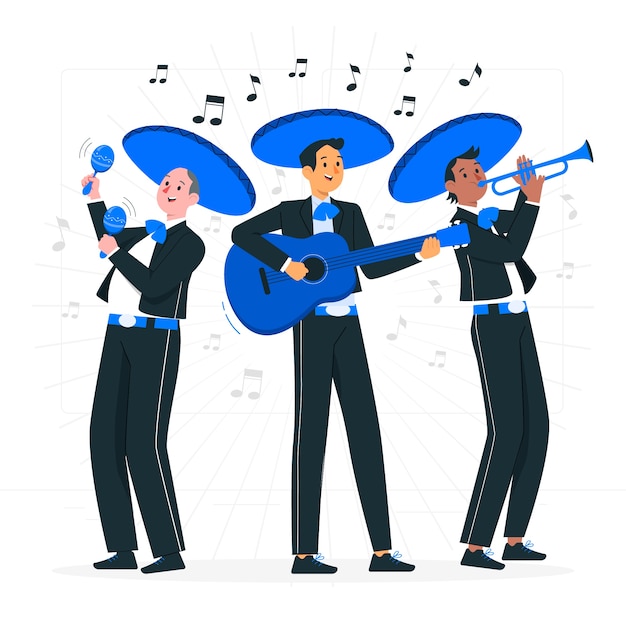 Ilustración del concepto de mariachis