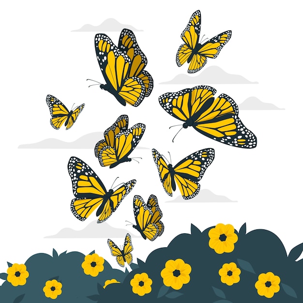 mariposas voladoras amarillas 6211563 Vector en Vecteezy