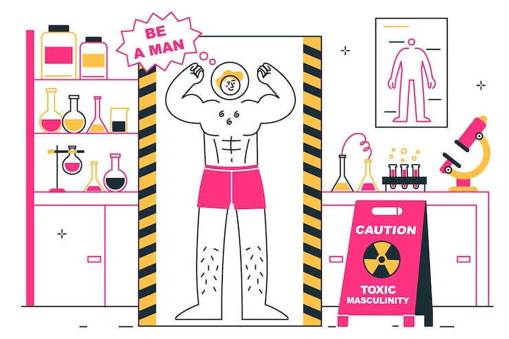 Vector gratuito ilustración del concepto de masculinidad tóxica