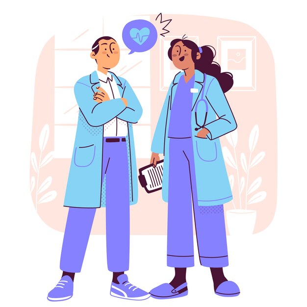 Ilustración del concepto de los médicos