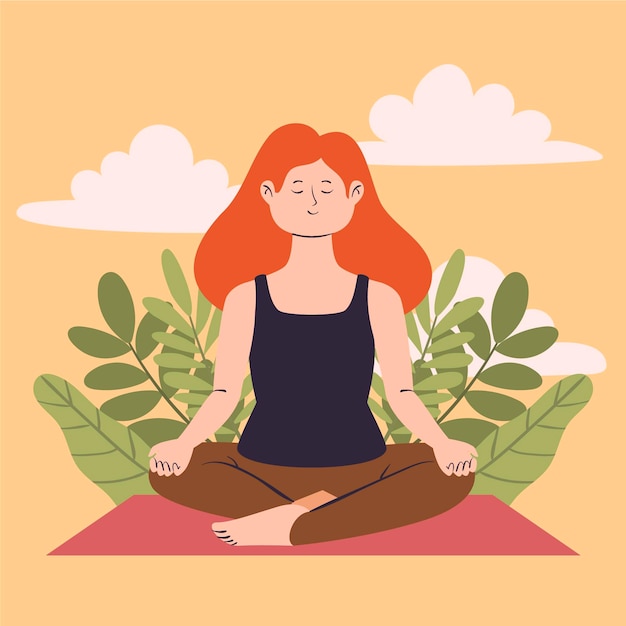 Vector gratuito ilustración del concepto de meditación