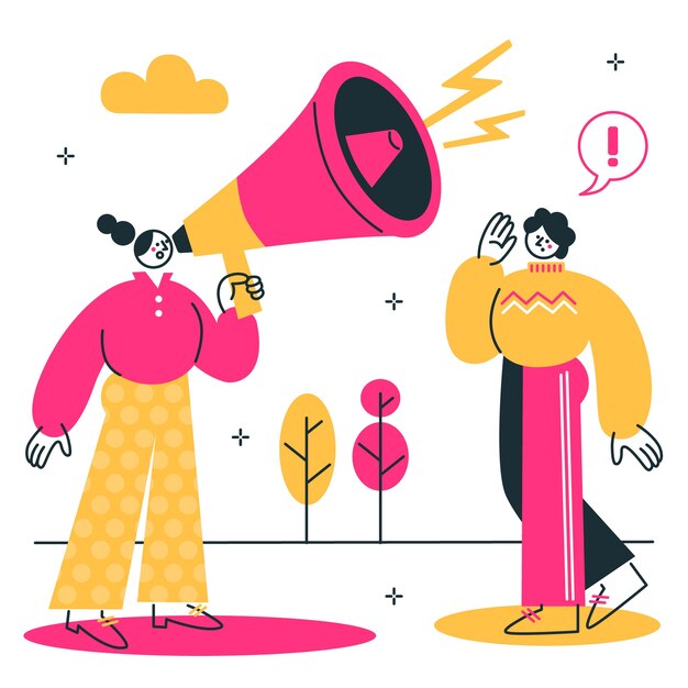 Ilustración del concepto de megáfono
