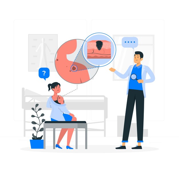 Ilustración del concepto de melanoma