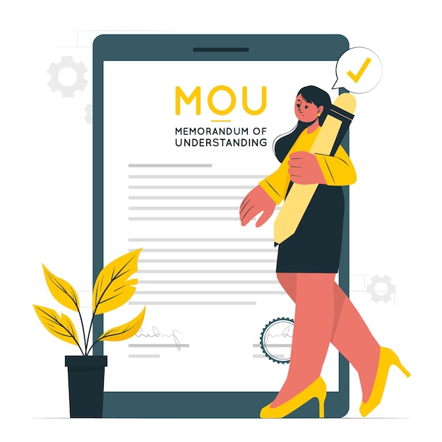 Ilustración del concepto de memorando de entendimiento