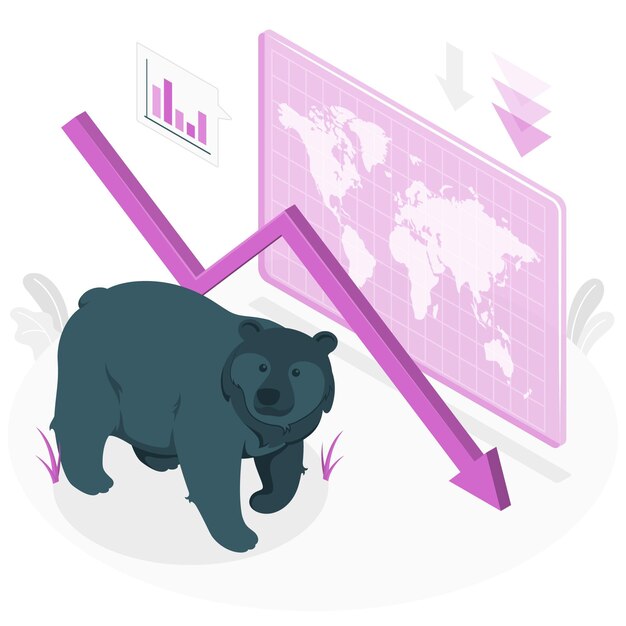 Ilustración de concepto de mercado bajista