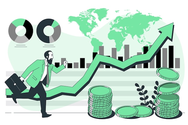 Ilustración de concepto de mercado de valores global