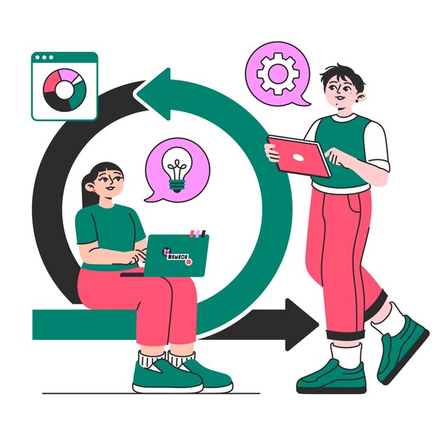 Ilustración del concepto del método Scrum