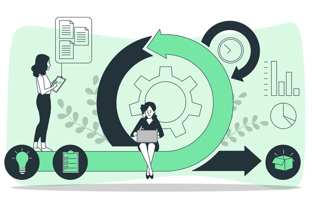 Ilustración del concepto del método Scrum