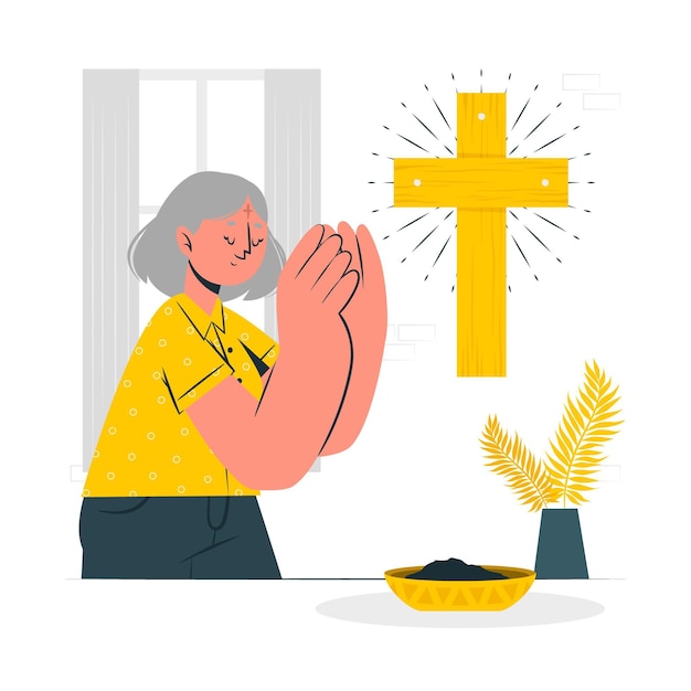 Ilustración del concepto de miércoles de ceniza